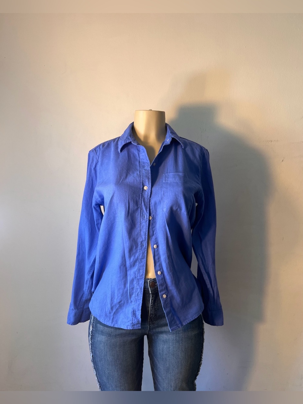 Linen Relaxed Fit Button-Up Shirt